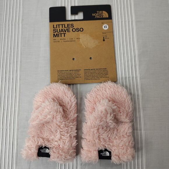 The North Face Littles Suave OSO Mittens Infant X-Small 12-24 Months Pink Fuzzy - Picture 2 of 6